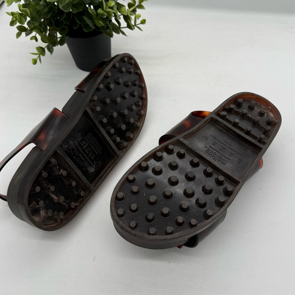 Melissa Wide Platform Tortoise Shell Strap Jelly … - image 8